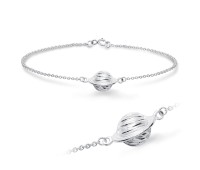 Saturn Shape Silver Bracelet BRS-1096