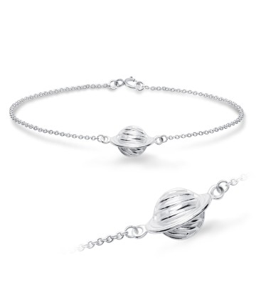 Saturn Shape Silver Bracelet BRS-1096