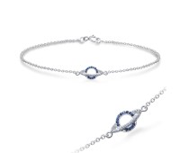 Saturn CZ Stone Round Shape Silver Bracelet BRS-1097 