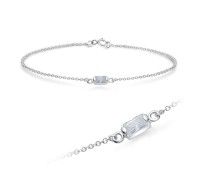 CZ Square Silver Bracelet BRS-1100