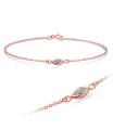 Leaf Shape with CZ Stone Silver Bracelet BRS-1101