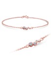 Four Circles with CZ Stone Silver Bracelet BRS-1105