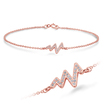 Heart Wave with CZ Stone Silver Bracelet BRS-1111
