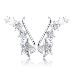Silver Star Shaped Earrings EL-3573 