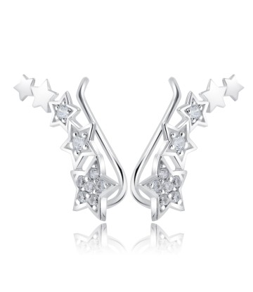 Silver Star Shaped Earrings EL-3573 