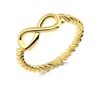 Gold Plated Infinity Silver Ring NSR-417-GP