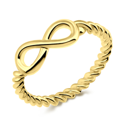 Gold Plated Infinity Silver Ring NSR-417-GP