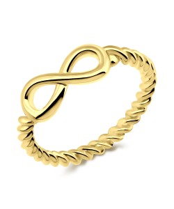 Gold Plated Infinity Silver Ring NSR-417-GP