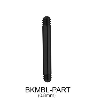 Black Plated Straight Barbell Part Threading 1.0mm BKMBL-PART - 0.8mm