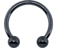 Black Plated 1.2mm Micro Circular Barbells Ball Basic Piercing BKMCBB
