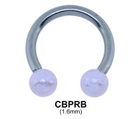 Circular Barbell With Synthetic Pearl CBPRB