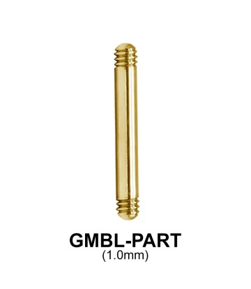  Gold Plated Micro Barbell Part Threading 1.2mm GMBL-PART (1.0mm)