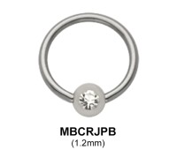 Basic Jewelled Pearl Ball Closure Ring MBCRJPB