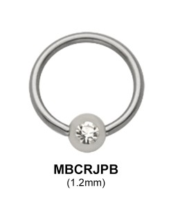 Basic Jewelled Pearl Ball Closure Ring MBCRJPB