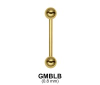 0.8 mm Gold Plate Straight Barbell balls with threading 1.0 mm GPMBLB