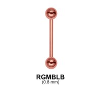 0.8 mm Rose Gold Plate Straight Barbell balls with threading 1.0 mm RGMBLB