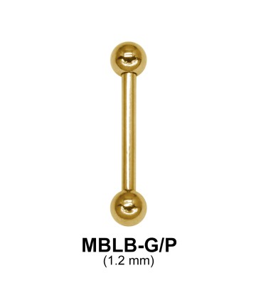 1.2mm Gold Plated Straight Barbells ball GMBLB