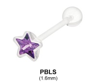 PTFE Star Barbells Tongue Piercing PBLS