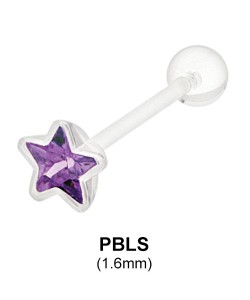 PTFE Star Barbells Tongue Piercing PBLS