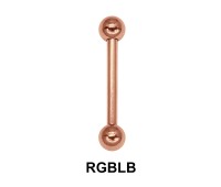1.0 mm Rose Gold Plate Straight Barbell balls with threading 1.2 mm RGMBLB