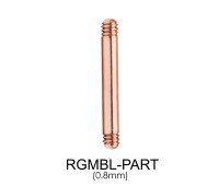 Rose Gold Plated Straight Barbell Part Threading 1.0mm RGMBL-PART - 0.8mm