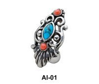 Stone Set Complex Design Belly Rings AI-01