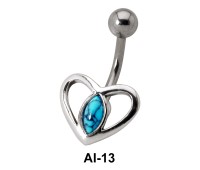 Dual Heart Stone Belly Piercing AI-13