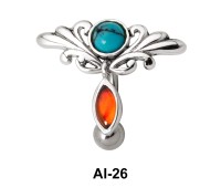 Dual Stone Belly Piercing AI-26