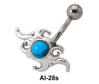 Stone Set Dramatic Design Belly Piercing AI-28s
