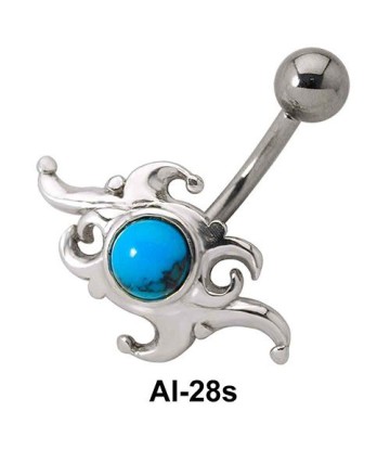 Stone Set Dramatic Design Belly Piercing AI-28s