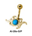 Stone Set Dramatic Design Belly Piercing AI-28s