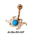 Stone Set Dramatic Design Belly Piercing AI-28s
