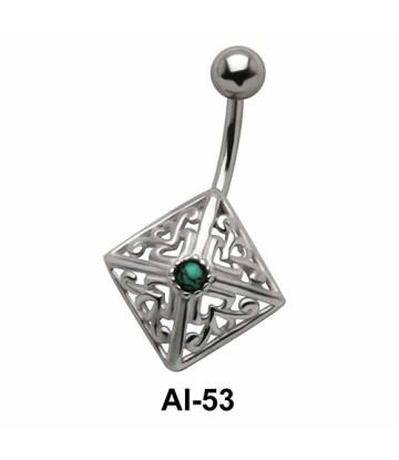 Diamond Shaped Belly Filigree Piercing AI-53