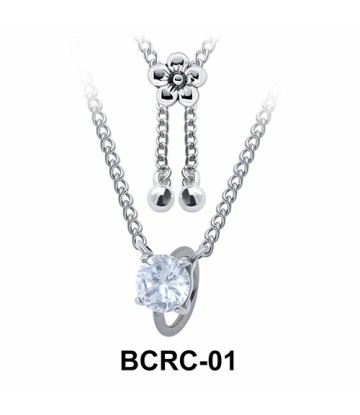 Round CZ Closure Rings Belly Piercing Chains BCRC-01