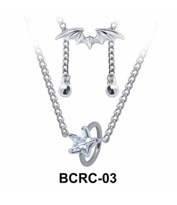 Star CZ Closure Rings Belly Piercing Chains BCRC-03