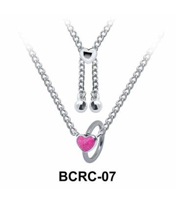 Enamel Heart Closure Rings Belly Piercing Chains BCRC-07
