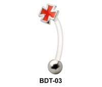 Orange Cross Shaped Belly Piercing BDT-03