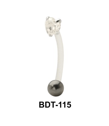 Heart Stone Encrusted Belly Touch BDT-115