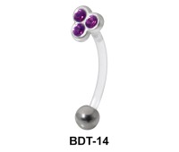 Triple Stone Belly Piercing BDT-14