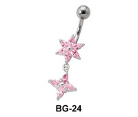 Star Shaped Pink Belly Piercing BG-24