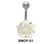 Flower Shaped Belly Pearl Piercing BMOP-01