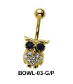 Owl Shaped Belly Piercing BOWL-03 