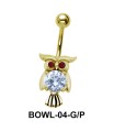Owl Shaped Belly Piercing BOWL-04