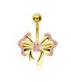 Amazing Stone Studded Bow Belly Piercing BP-1004
