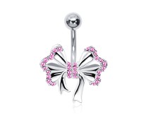 Amazing Stone Studded Bow Belly Piercing BP-1004