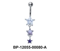 Stone Set with Stars Belly Piercing BP-12055-00080A