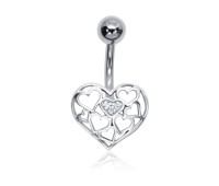 Heart With CZ Belly Piercing BP-1823
