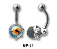 Bezel Set Stone Belly Piercing BP-34