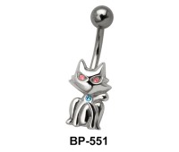 Stone Set Kitty Belly Piercing BP-551
