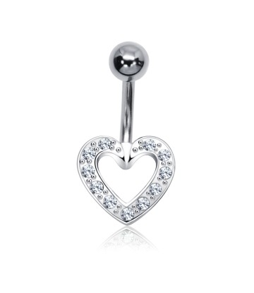 Stone Set Heart Belly Piercing BP-572